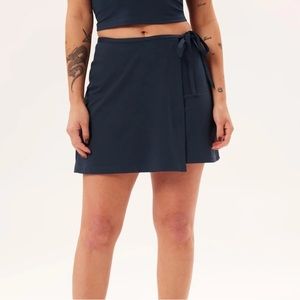 Girlfriend Collective Navy blue wrap skort size small